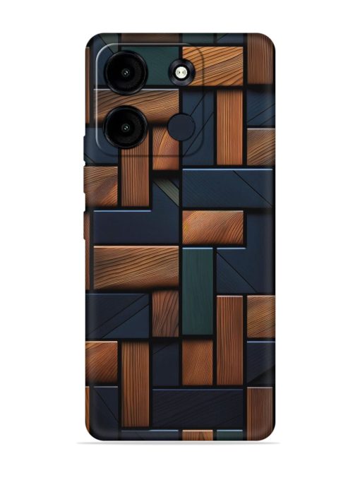 Wooden Background Cubes Embossed Soft Silicone Case for Itel A60S Zapvi