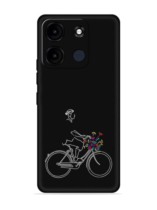 Minimalist Cycle Art Embossed Soft Silicone Case for Itel A60S Zapvi