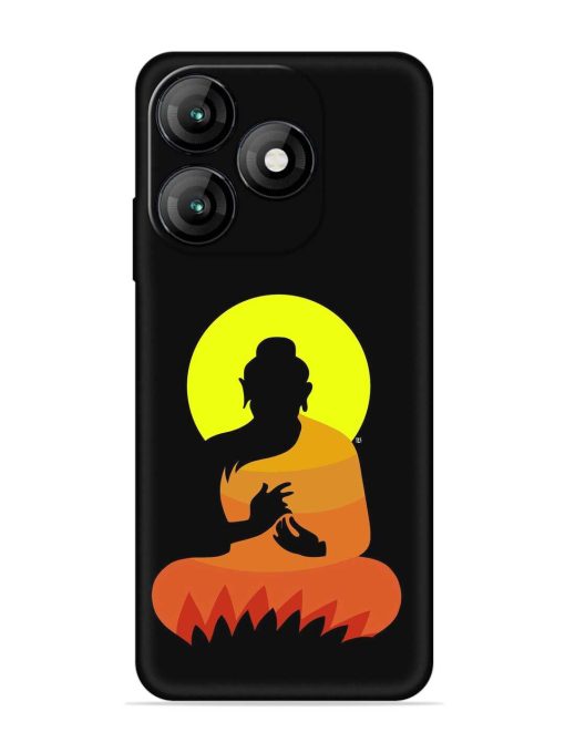 Buddha Art Black Embossed Soft Silicone Case for Itel A70 Zapvi