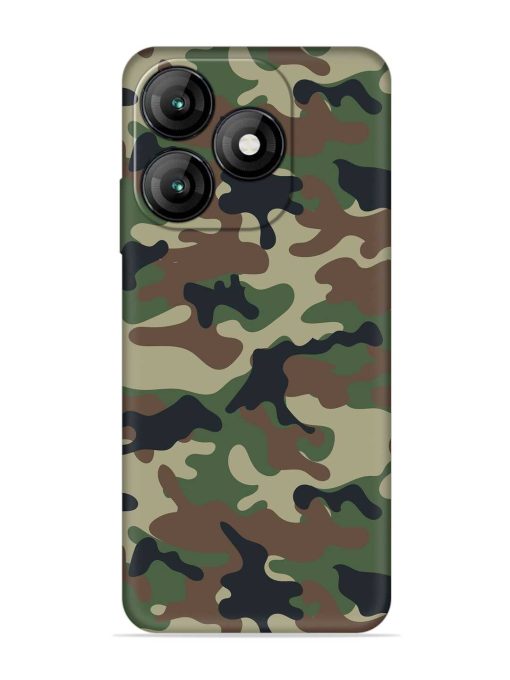 Army Military Camouflage Dark Green Embossed Soft Silicone Case for Itel A70 Zapvi