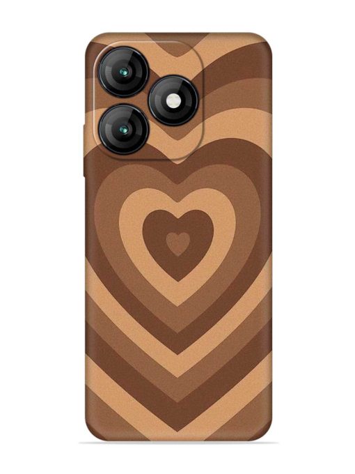 Brown Heart Embossed Soft Silicone Case for Itel A70 Zapvi