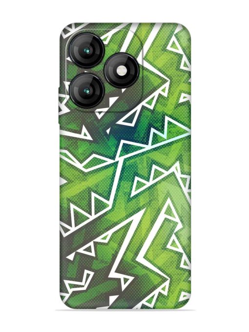 Green Graffiti Seamless Embossed Soft Silicone Case for Itel A70 Zapvi