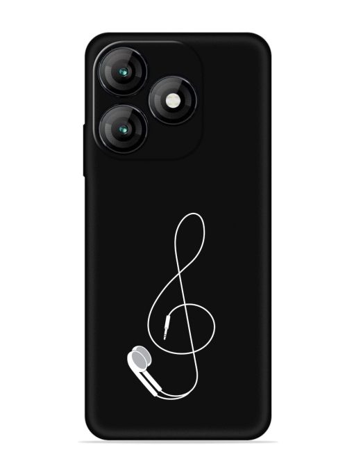 Music Earphone Vector Embossed Soft Silicone Case for Itel A70