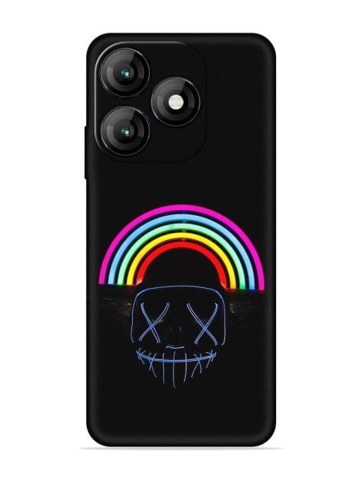 Mask Rainbow Embossed Soft Silicone Case for Itel A70 Zapvi