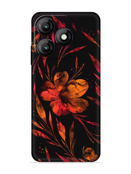 Red Flower Painting Embossed Soft Silicone Case for Itel A70 Zapvi