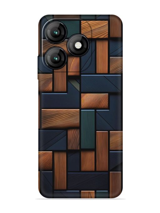 Wooden Background Cubes Embossed Soft Silicone Case for Itel A70 Zapvi