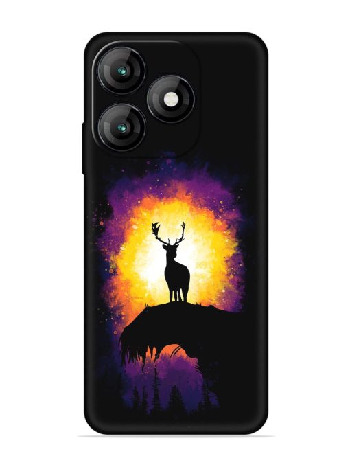 Elk Animal Art Embossed Soft Silicone Case for Itel A70 Zapvi