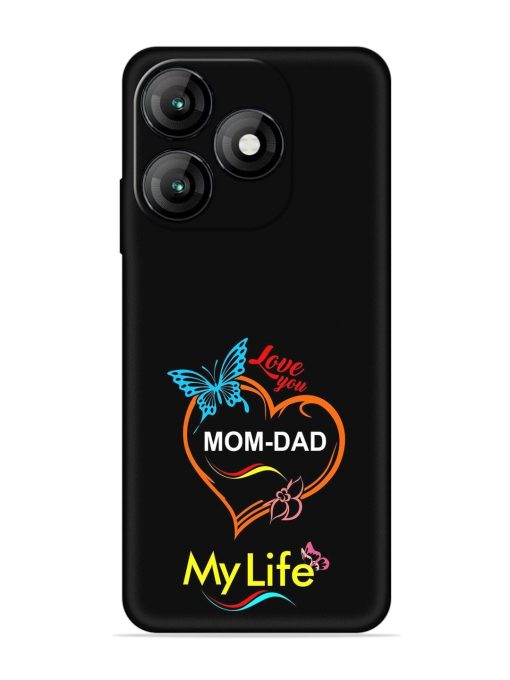 Love You Mom Dad Embossed Soft Silicone Case for Itel A70