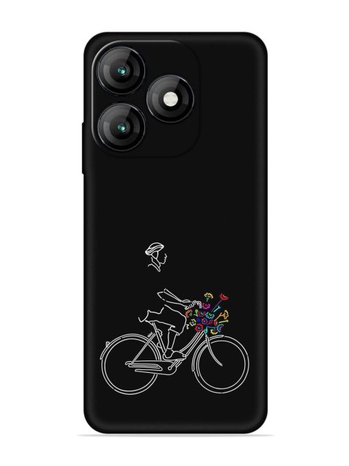 Minimalist Cycle Art Embossed Soft Silicone Case for Itel A70 Zapvi