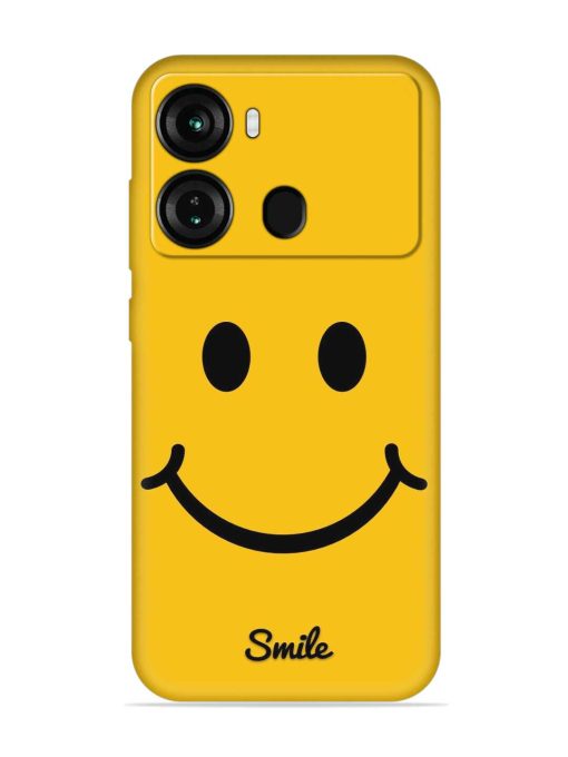 Yellow Smiley Embossed Soft Silicone Case for Itel P40 Zapvi