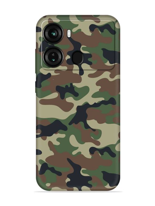 Army Military Camouflage Dark Green Embossed Soft Silicone Case for Itel P40 Zapvi