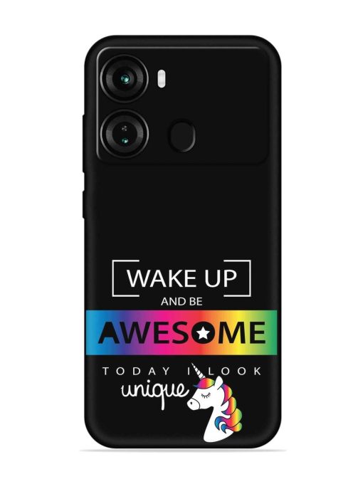 Inspirational Quote Unicorn Embossed Soft Silicone Case for Itel P40 Zapvi