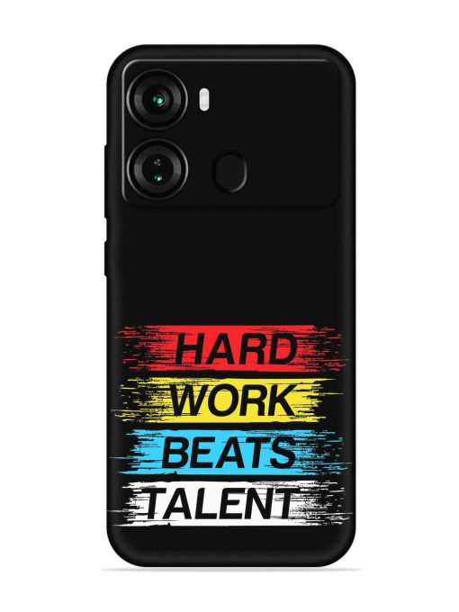 Hard Work Beats Embossed Soft Silicone Case for Itel P40 Zapvi