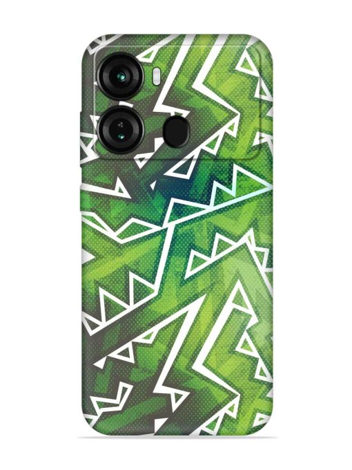 Green Graffiti Seamless Embossed Soft Silicone Case for Itel P40 Zapvi