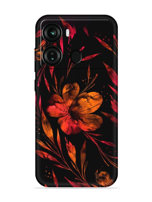 Red Flower Painting Embossed Soft Silicone Case for Itel P40