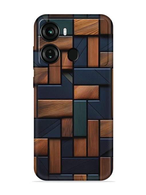 Wooden Background Cubes Embossed Soft Silicone Case for Itel P40