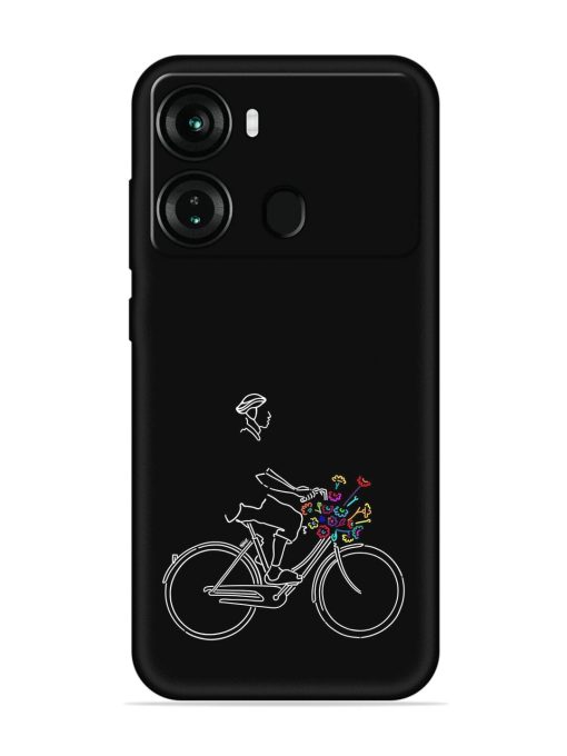 Minimalist Cycle Art Embossed Soft Silicone Case for Itel P40 Zapvi