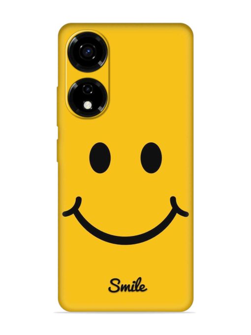 Yellow Smiley Embossed Soft Silicone Case for Itel P55 (5G)