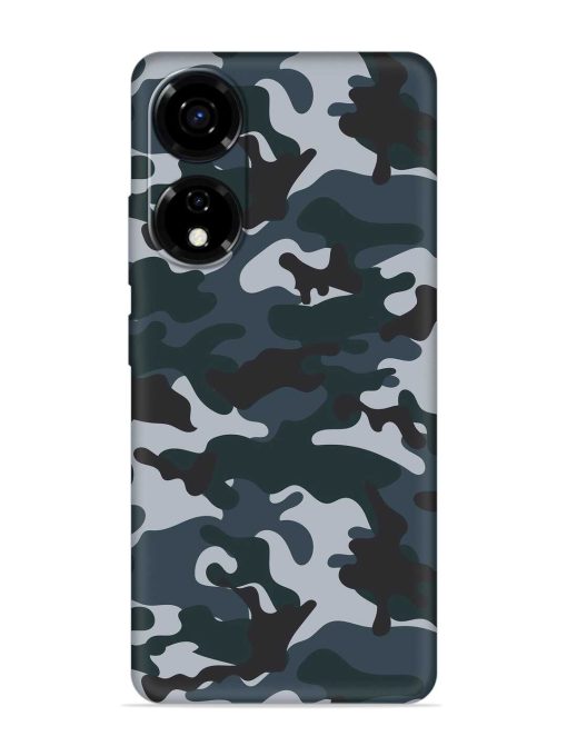 Dark Blue Army Military Art Embossed Soft Silicone Case for Itel P55 (5G) Zapvi