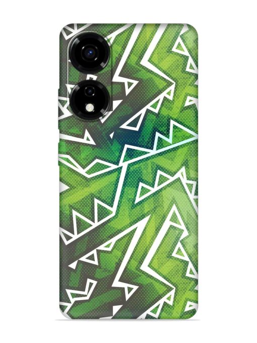 Green Graffiti Seamless Embossed Soft Silicone Case for Itel P55 (5G)