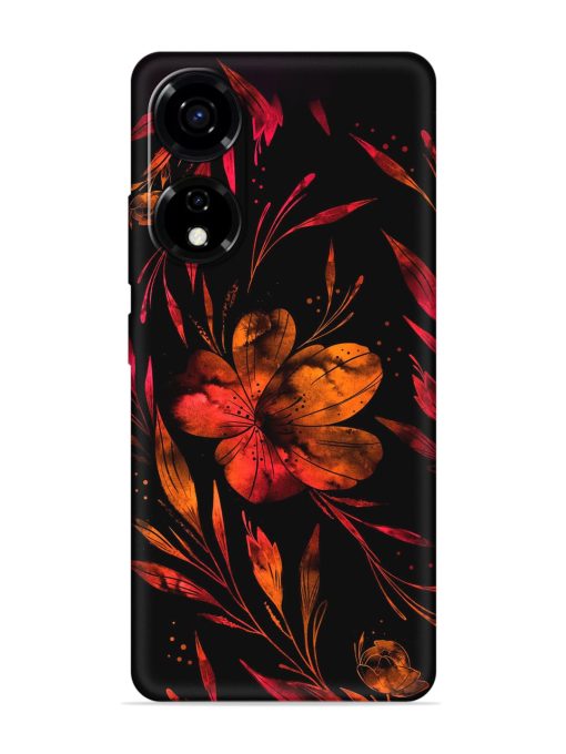 Red Flower Painting Embossed Soft Silicone Case for Itel P55 (5G) Zapvi