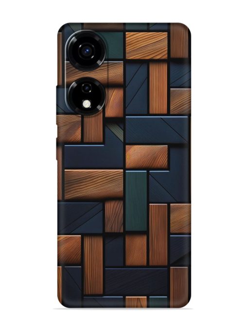 Wooden Background Cubes Embossed Soft Silicone Case for Itel P55 (5G)