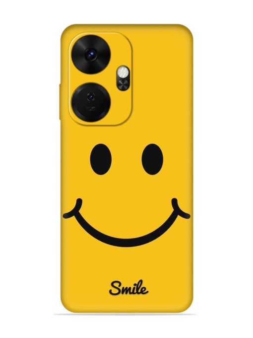 Yellow Smiley Embossed Soft Silicone Case for Itel P55 Plus Zapvi