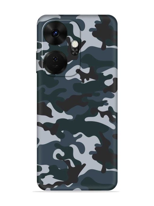 Dark Blue Army Military Art Embossed Soft Silicone Case for Itel P55 Plus Zapvi