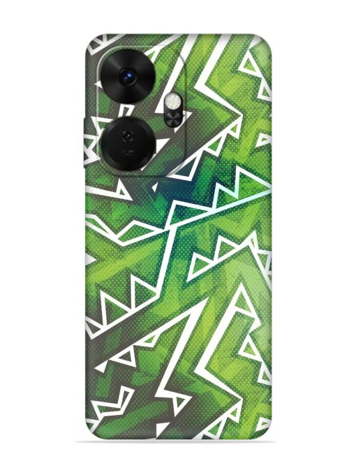 Green Graffiti Seamless Embossed Soft Silicone Case for Itel P55 Plus