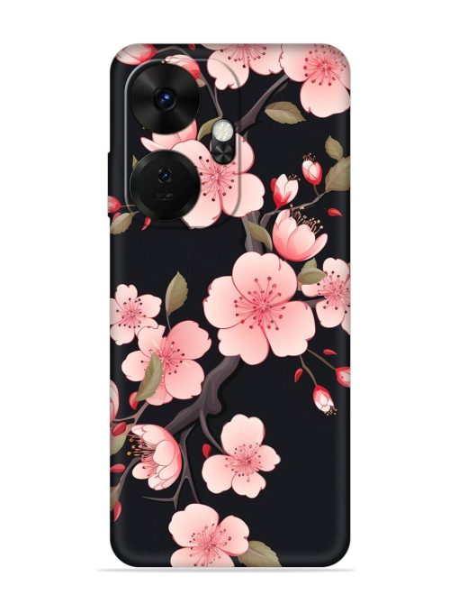 Cherry Blossom Embossed Soft Silicone Case for Itel P55 Plus Zapvi