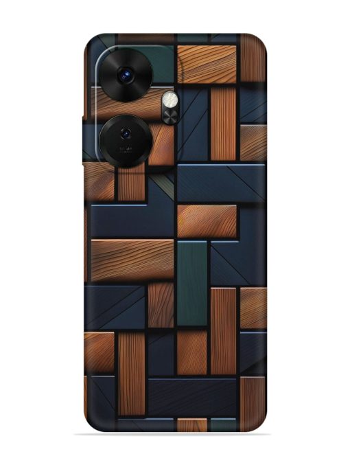 Wooden Background Cubes Embossed Soft Silicone Case for Itel P55 Plus Zapvi