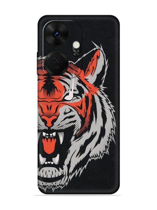 Tiger Aggression Embossed Soft Silicone Case for Itel P55 Plus Zapvi