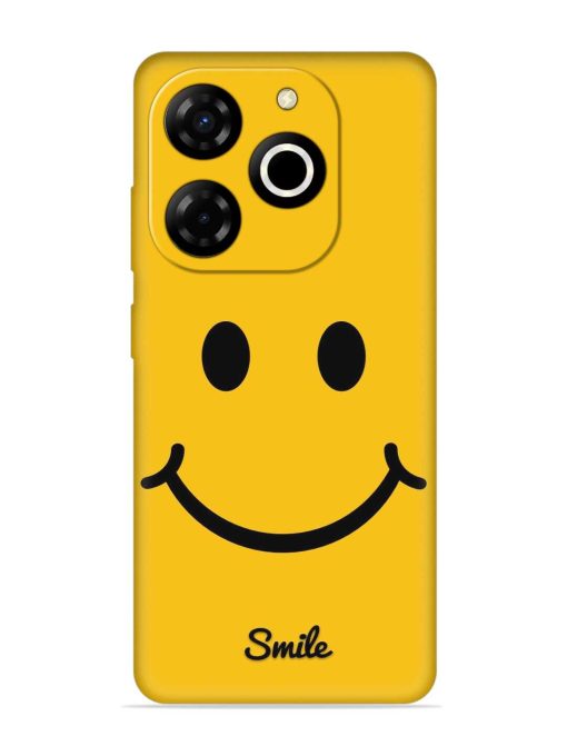 Yellow Smiley Embossed Soft Silicone Case for Itel P55T