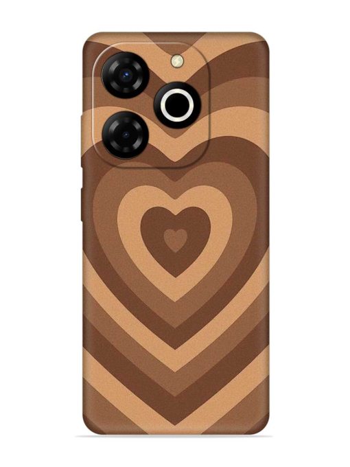 Brown Heart Embossed Soft Silicone Case for Itel P55T Zapvi