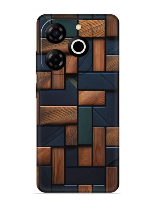 Wooden Background Cubes Embossed Soft Silicone Case for Itel P55T Zapvi