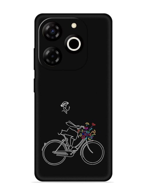 Minimalist Cycle Art Embossed Soft Silicone Case for Itel P55T Zapvi