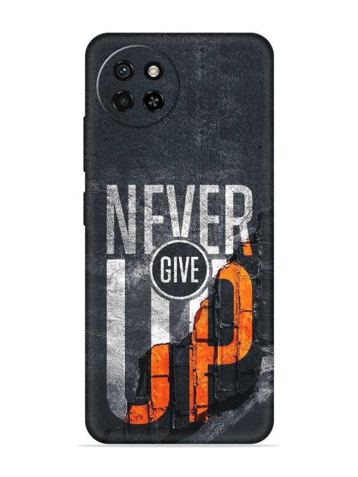 Never Give Up Embossed Soft Silicone Case for Itel S23 Zapvi