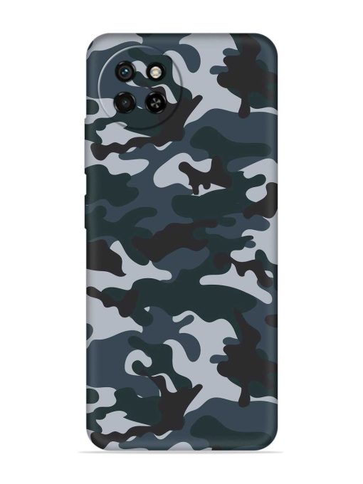 Dark Blue Army Military Art Embossed Soft Silicone Case for Itel S23