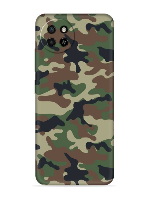 Army Military Camouflage Dark Green Embossed Soft Silicone Case for Itel S23