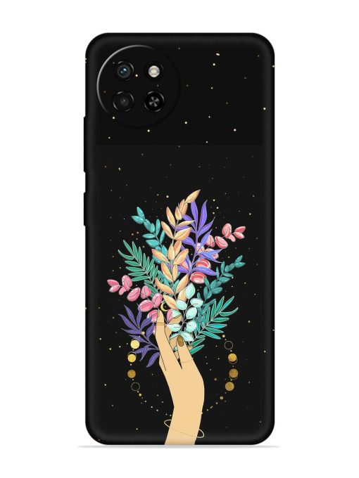 Flower On Hand Embossed Soft Silicone Case for Itel S23 Zapvi