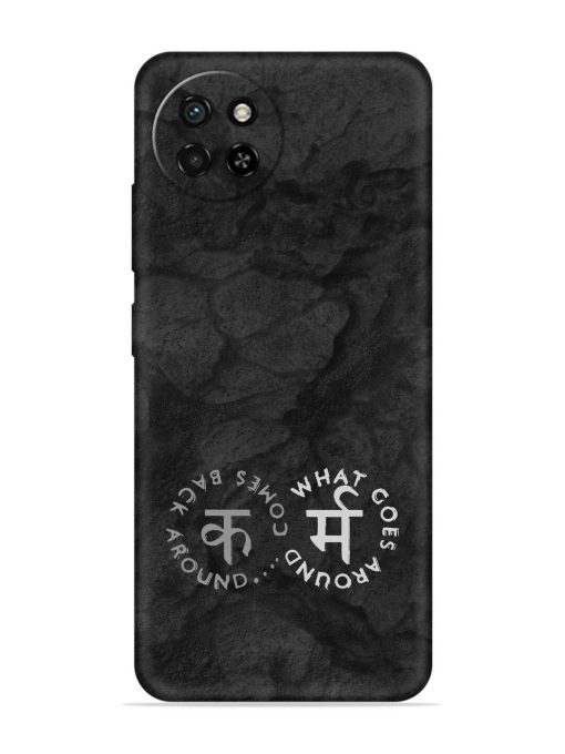 Karma Hindi Word Embossed Soft Silicone Case for Itel S23 Zapvi