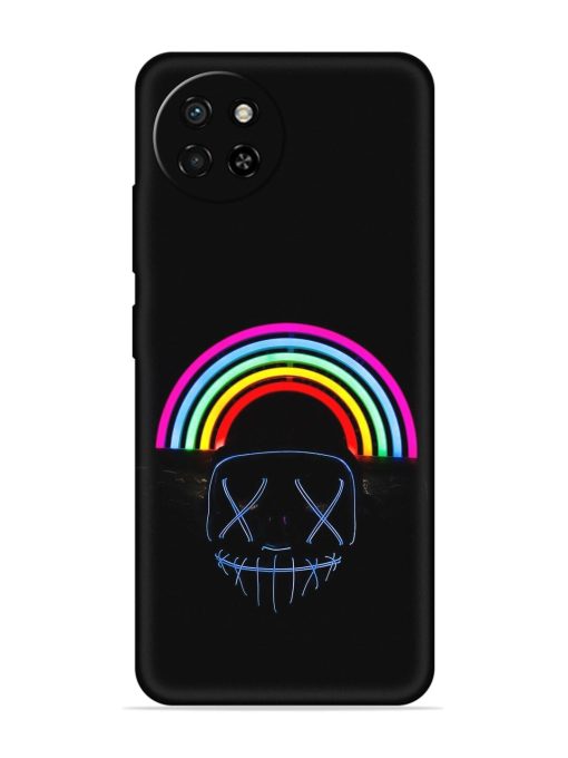 Mask Rainbow Embossed Soft Silicone Case for Itel S23 Zapvi