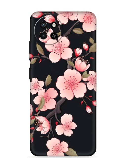 Cherry Blossom Embossed Soft Silicone Case for Itel S23 Zapvi