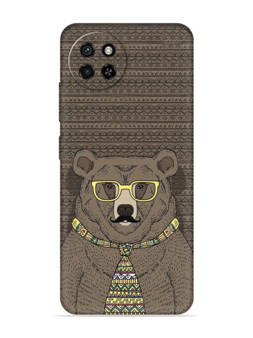 Grizzly Bear Embossed Soft Silicone Case for Itel S23 Zapvi