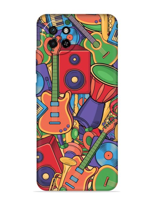 Colorful Music Art Embossed Soft Silicone Case for Itel S23 Zapvi