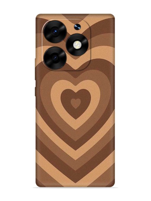 Brown Heart Embossed Soft Silicone Case for Itel S23 Plus Zapvi