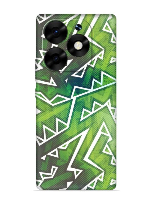 Green Graffiti Seamless Embossed Soft Silicone Case for Itel S23 Plus