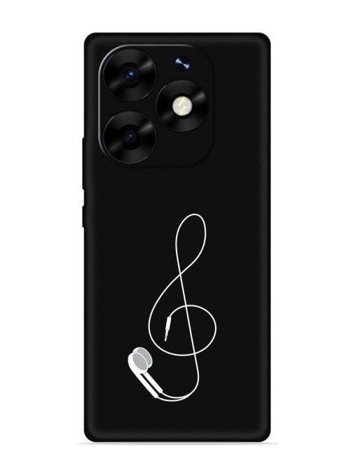 Music Earphone Vector Embossed Soft Silicone Case for Itel S23 Plus