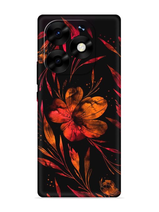 Red Flower Painting Embossed Soft Silicone Case for Itel S23 Plus Zapvi