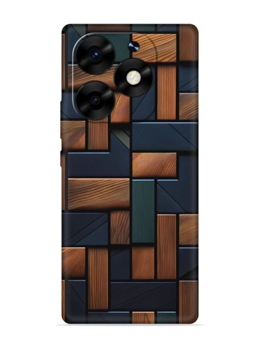 Wooden Background Cubes Embossed Soft Silicone Case for Itel S23 Plus Zapvi